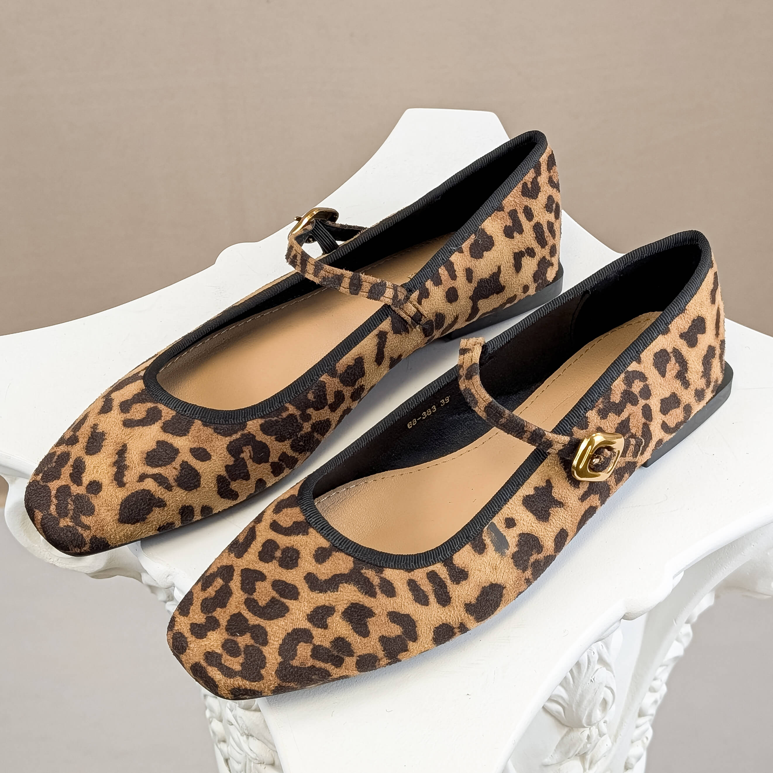 Leopardenmuster Mary Jane Ballerinas