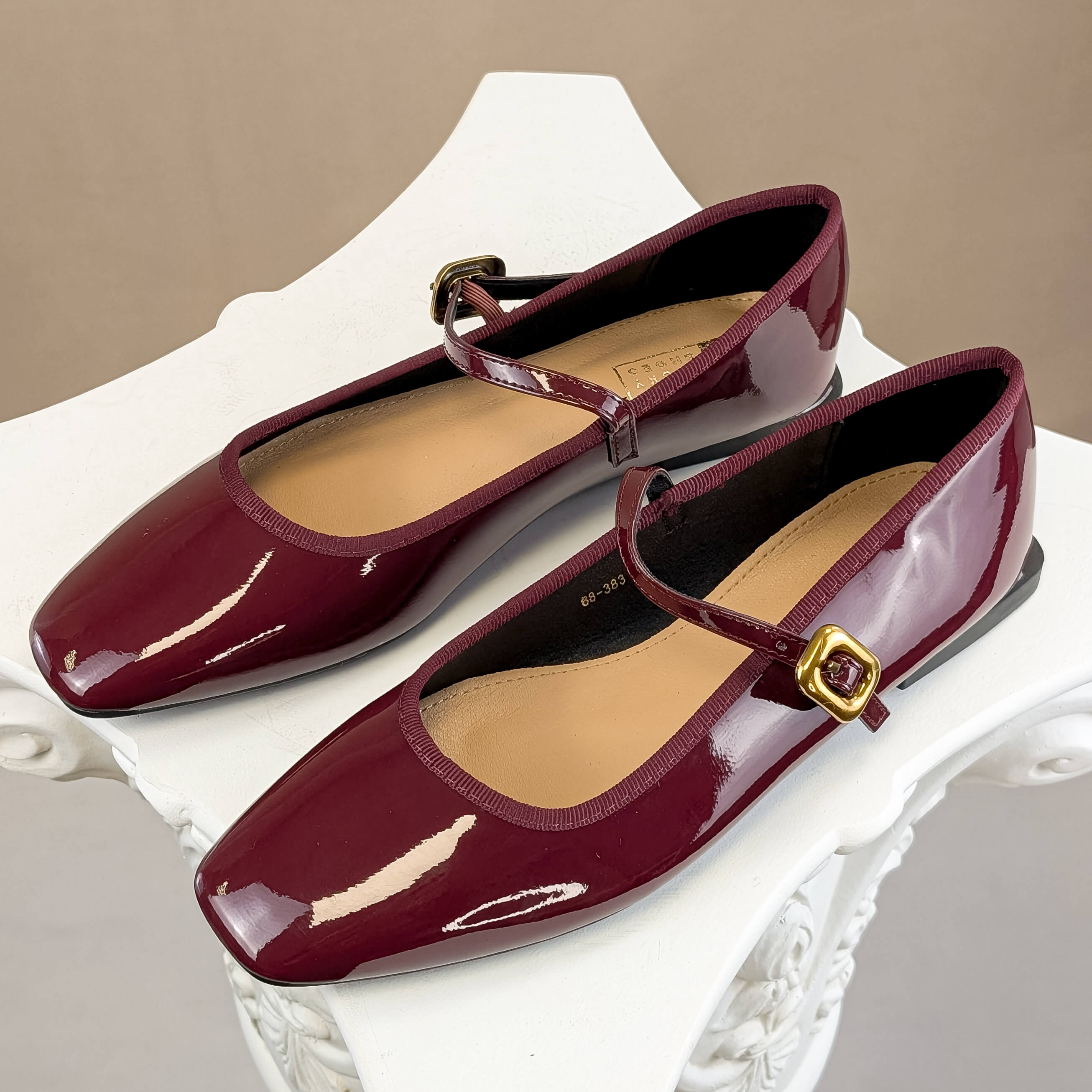 Weinrote Mary Jane Ballerinas