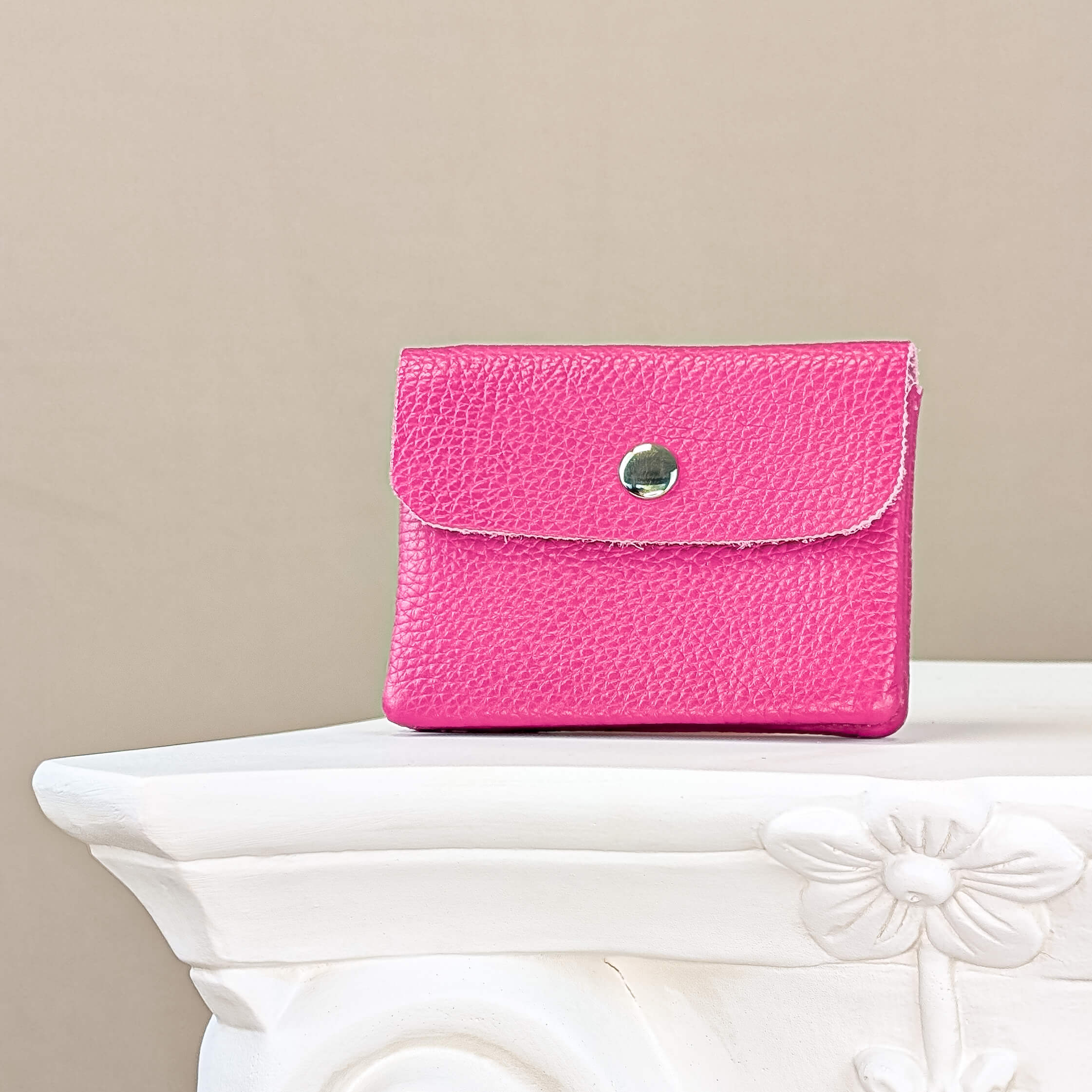 Ledergeldbeutel Small - Hot Pink