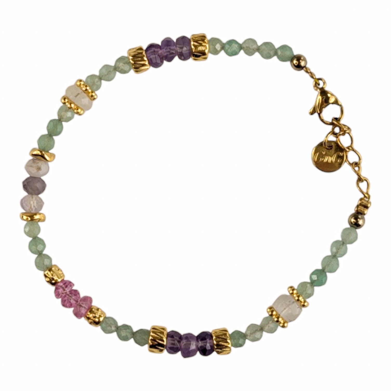 Aventurin & rosa Topas Armband