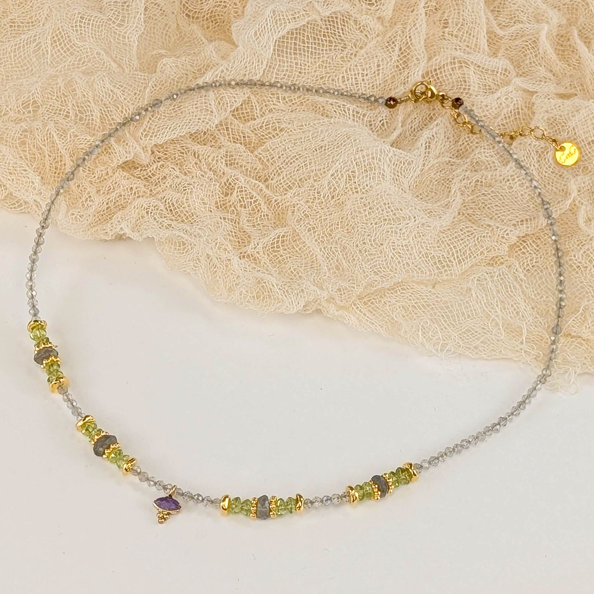 Peridot, Labradorit & Amethyst Choker