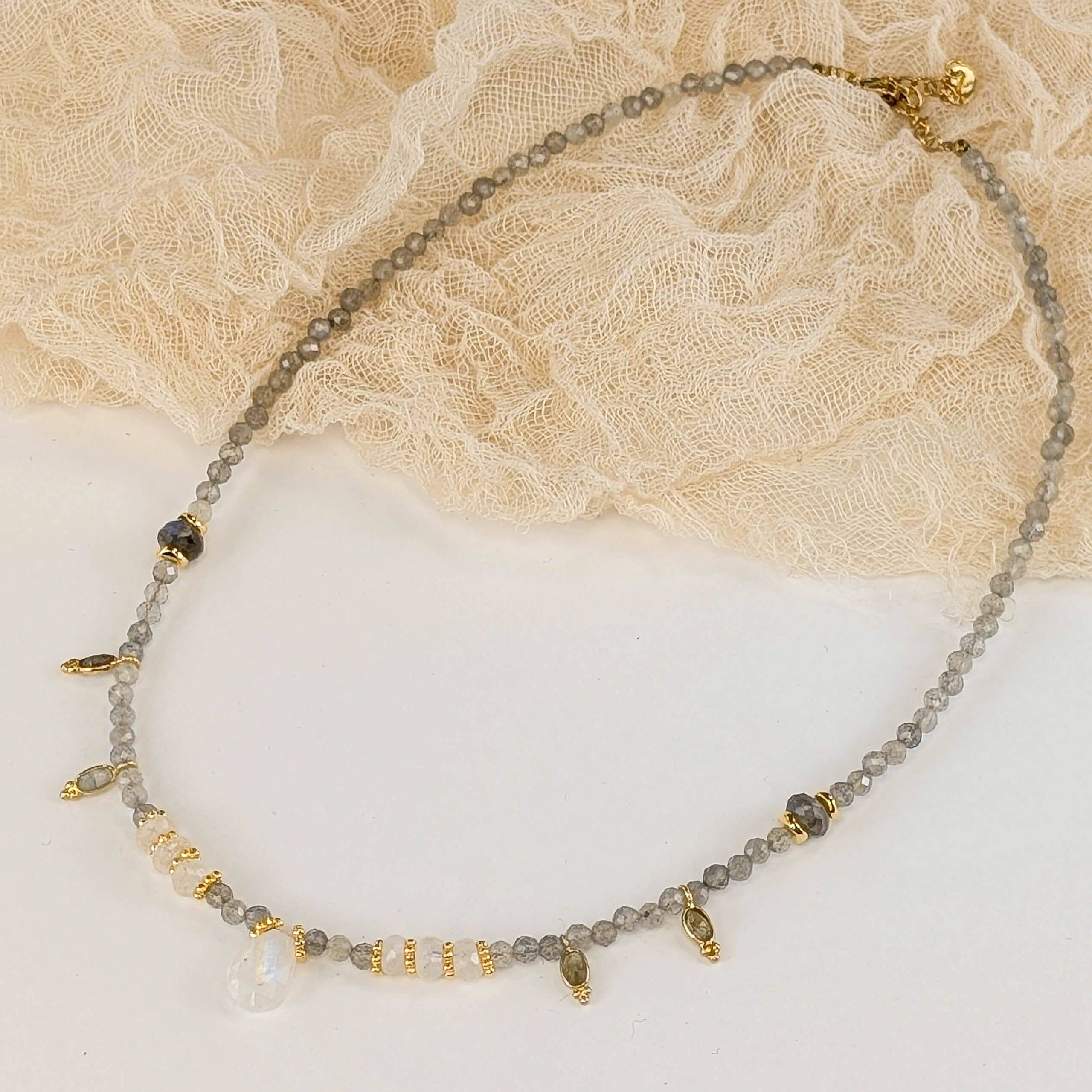 Labradorit & Mondstein Choker