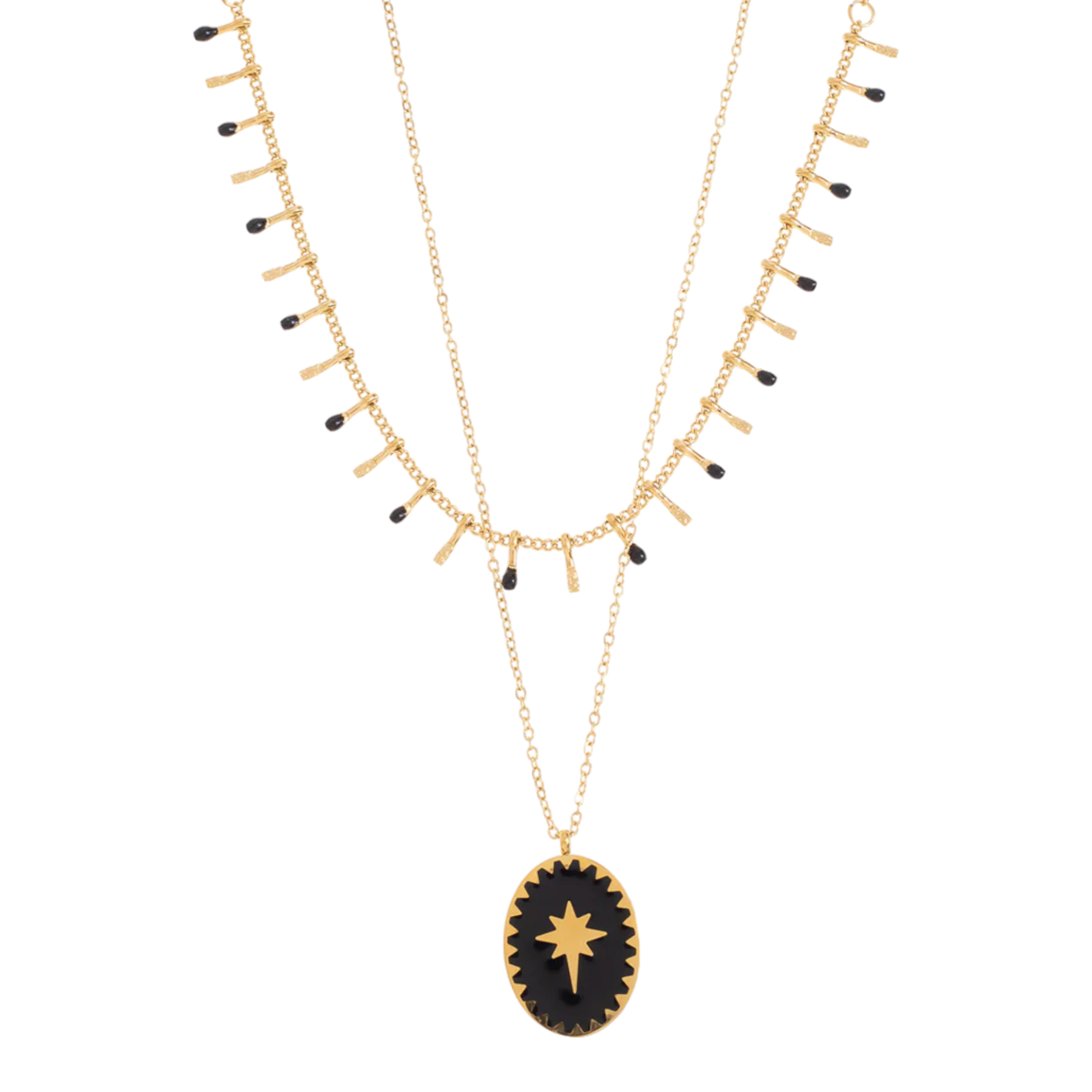 Black Star double Kette Gold