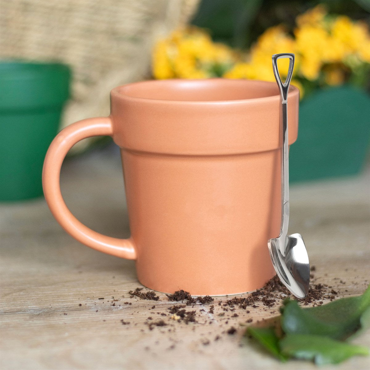 Blumentopf Tasse mit Löffel