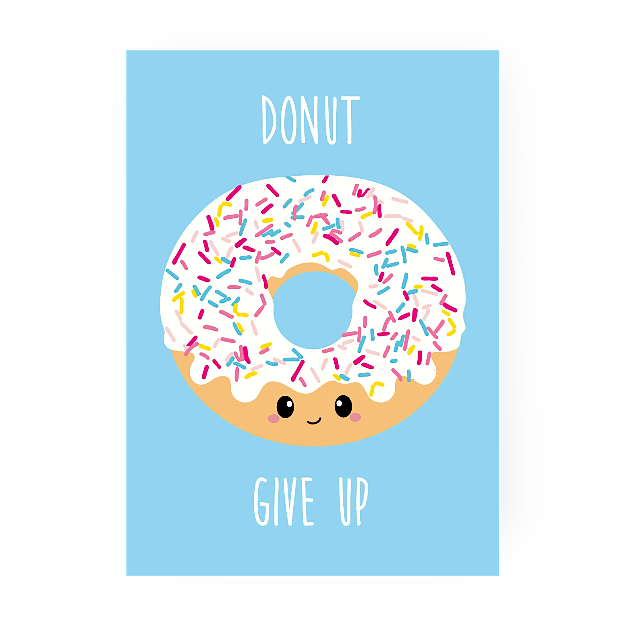 Donut Give Up - Postkarte