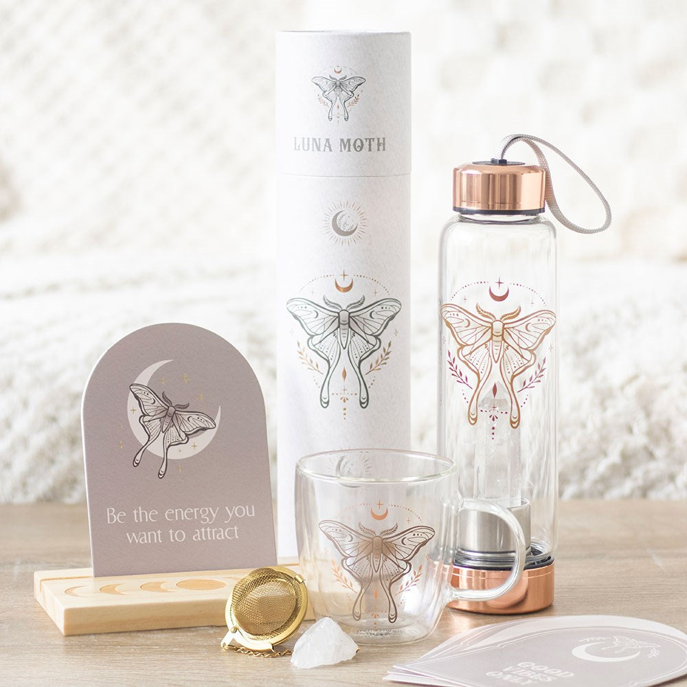 Luna Moth Trinkflasche inkl Bergkristall