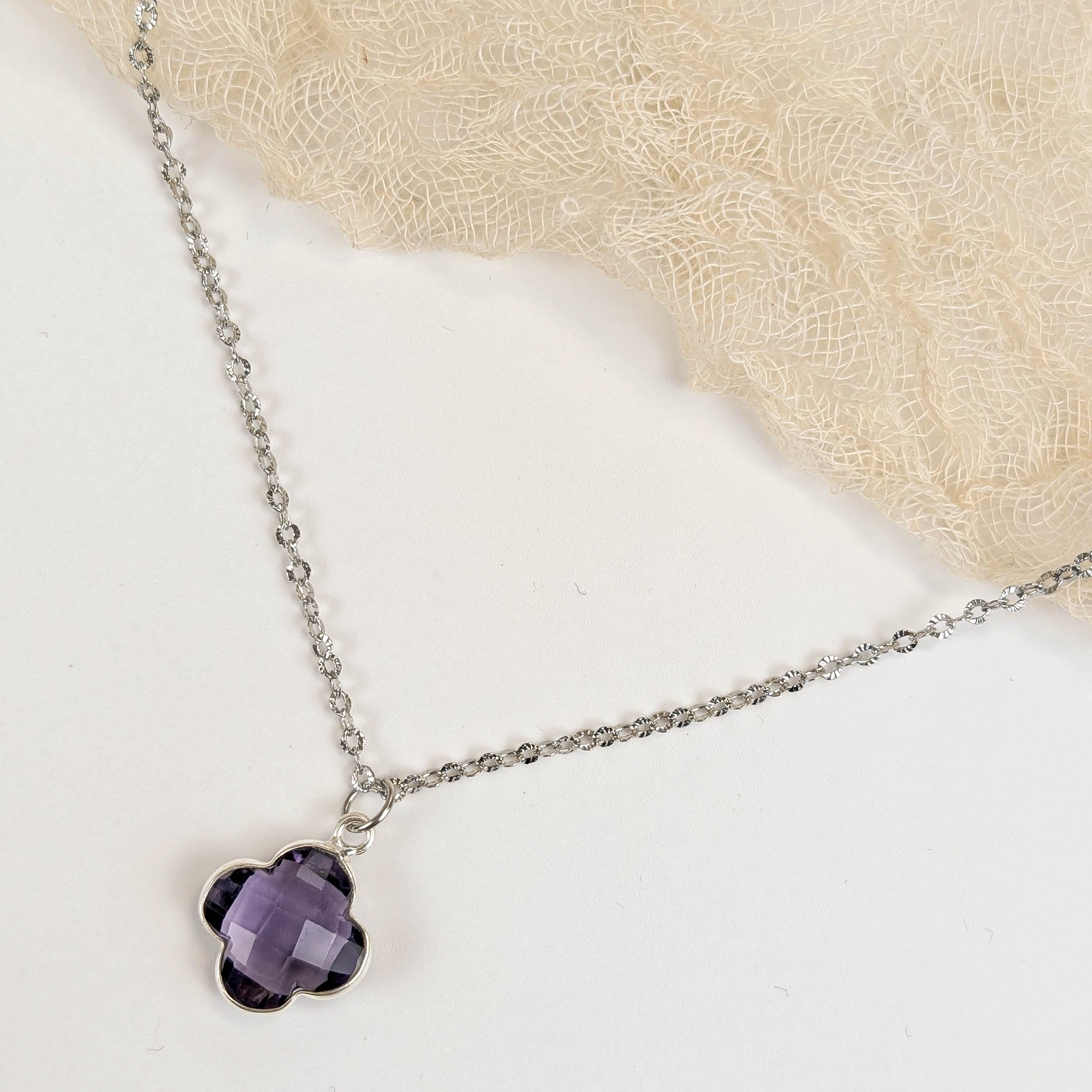 Amethyst Kleeblatt Kette